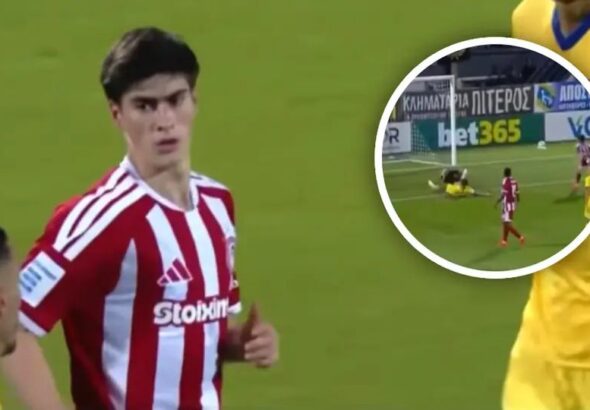 La ‘Hormiga’ González pudo debutar con gol en Olympiacos, pero falló frente al arco