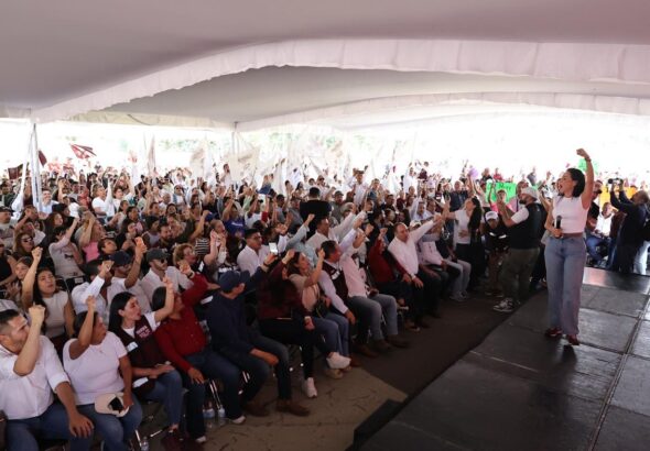 Asamblea multitudinaria de militantes y simpatizantes de Morena en apoyo a Claudia Sheinbaum