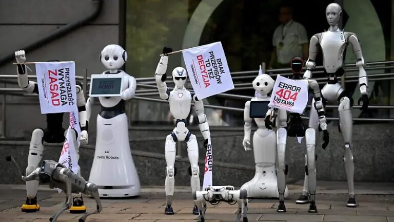 Decenas de robots “protestan” contra el avance descontrolado de la inteligencia artificial